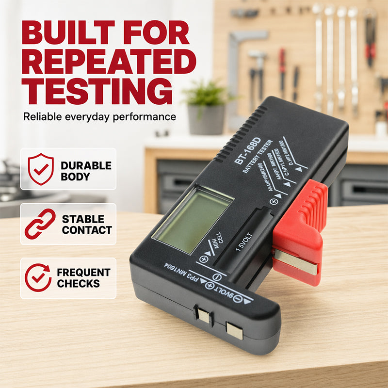 🥳2026 HOT SALE🥳💞50K+ SOLD!📊🔦 50% OFF! Digital Battery Checker – Large LCD display shows exact remaining power. Compact & portable – test before you toss! 🧪💪