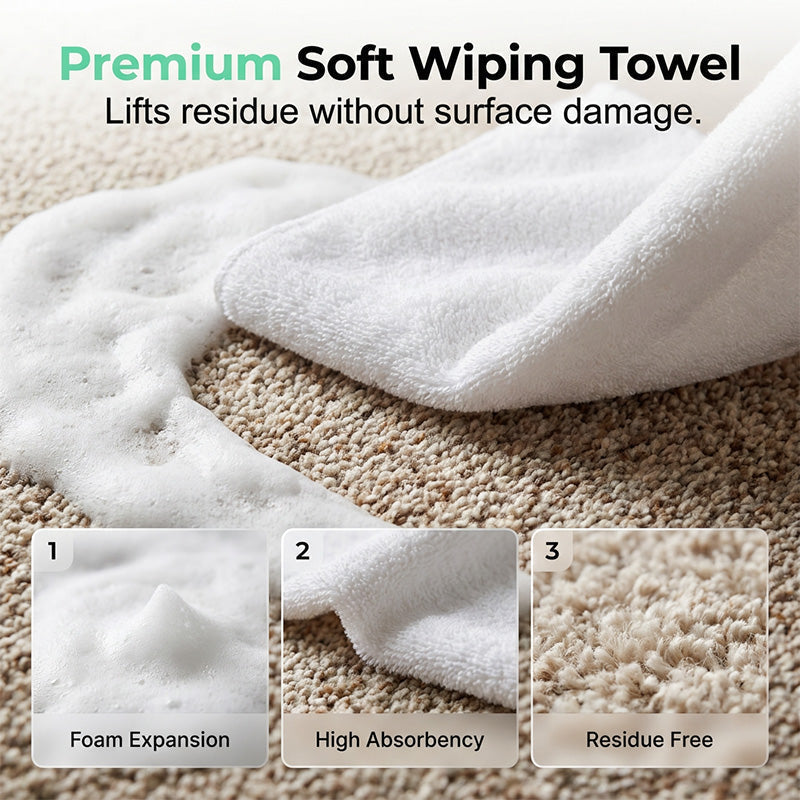 ⏳ Limited Time Buy 2 Get 1 Free - 50% OFF! ✨Waterless Carpet Foam Stain Remover with Towel