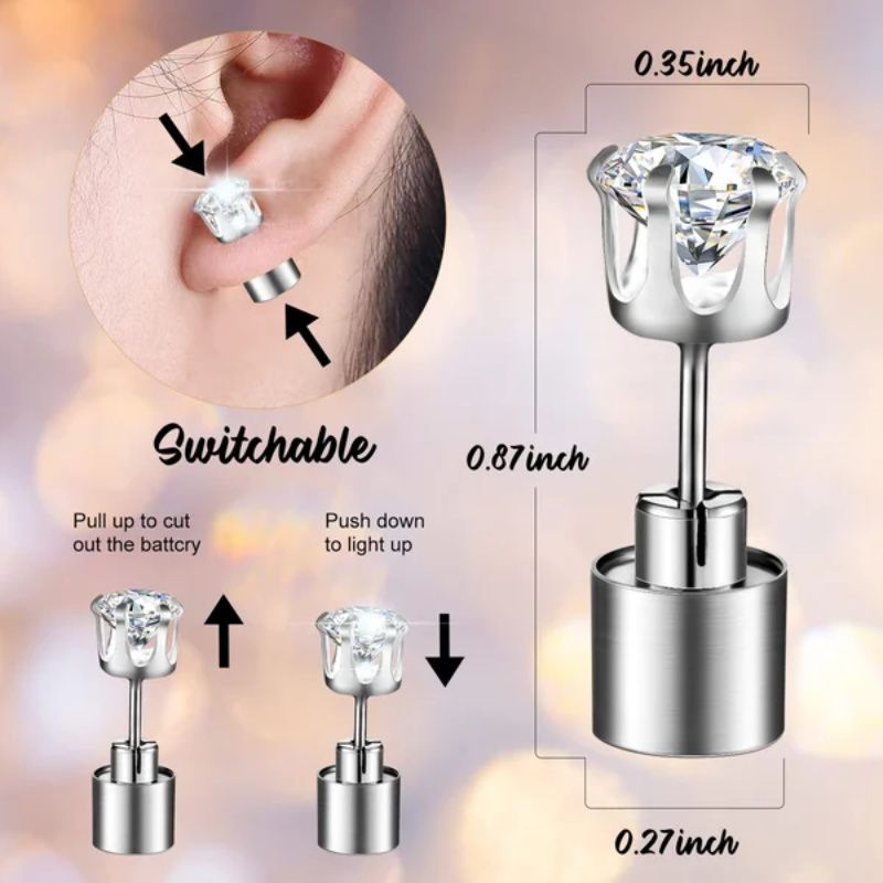 Stylish LED Luminous Crown Earrings