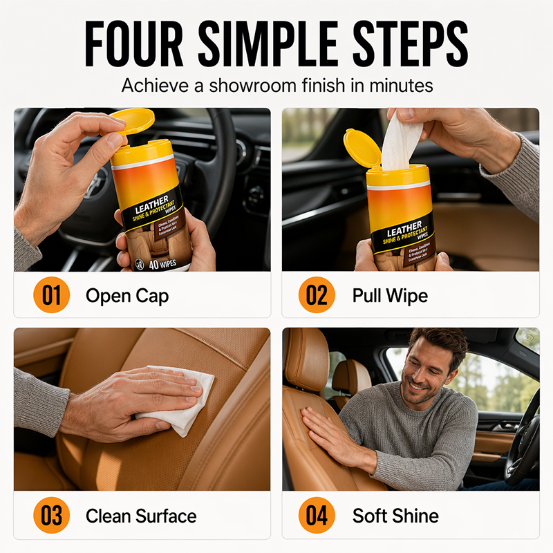 🚗Multi-Purpose Car Interior Leather Care Wipes ✨Refresh Car Seats, Steering Wheels & Interior Trim 🛡️Nourish & Protect Leather Surfaces