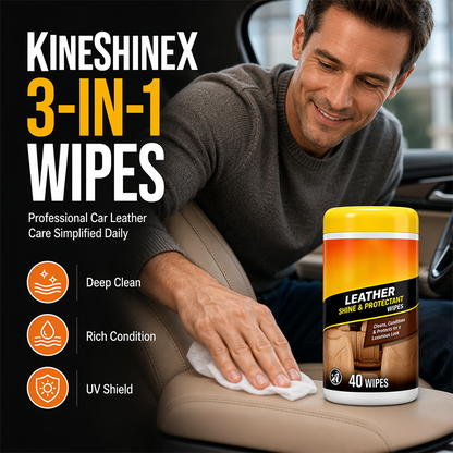 🚗Multi-Purpose Car Interior Leather Care Wipes ✨Refresh Car Seats, Steering Wheels & Interior Trim 🛡️Nourish & Protect Leather Surfaces
