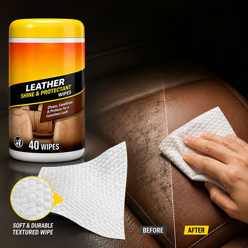 🚗Multi-Purpose Car Interior Leather Care Wipes ✨Refresh Car Seats, Steering Wheels & Interior Trim 🛡️Nourish & Protect Leather Surfaces