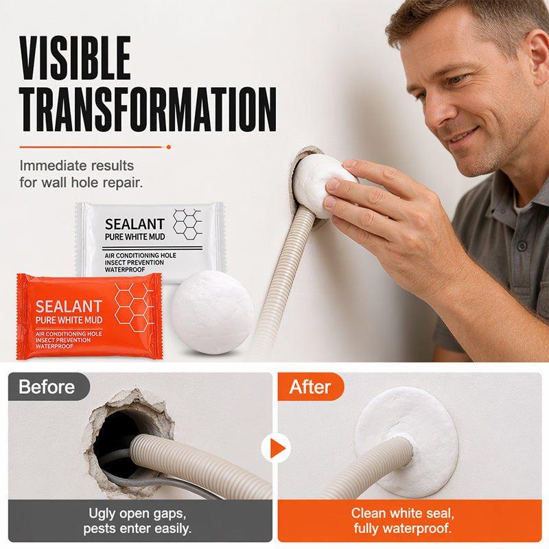🏠💥 50% OFF! 🔧🪣 Waterproof Wall Hole Sealing Clay for Air Conditioner Pipes – Fast, easy, and effective. Perfect for everyday home repairs!💪 Trusted by 2,163+ homeowners!