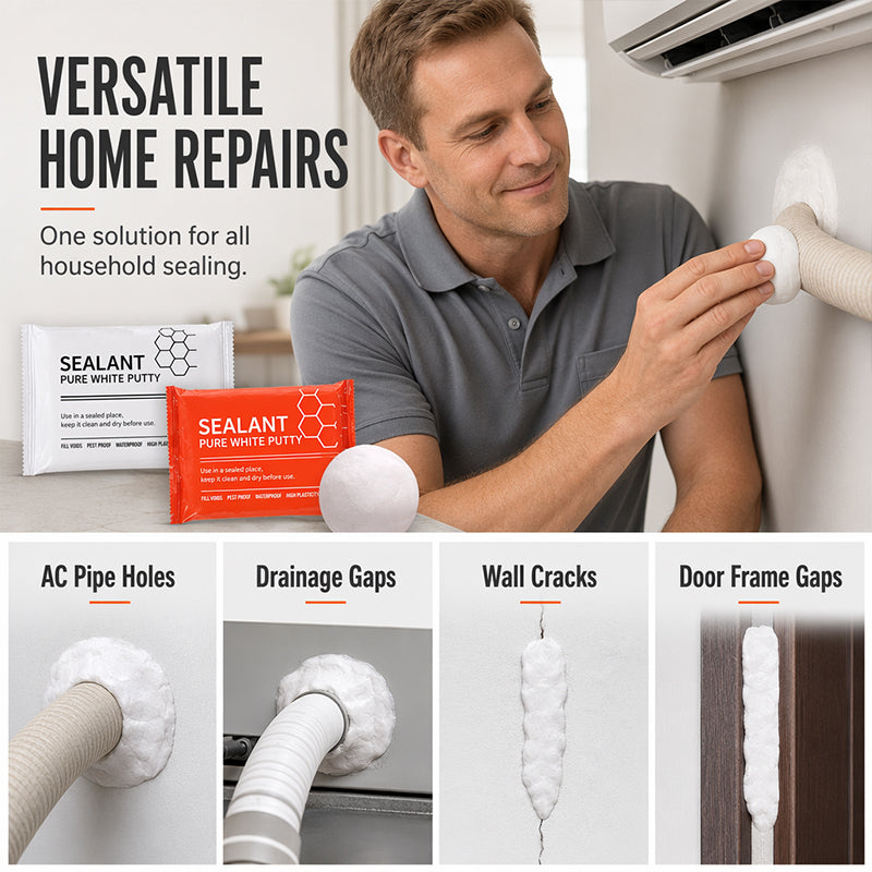 🏠💥 50% OFF! 🔧🪣 Waterproof Wall Hole Sealing Clay for Air Conditioner Pipes – Fast, easy, and effective. Perfect for everyday home repairs!💪 Trusted by 2,163+ homeowners!