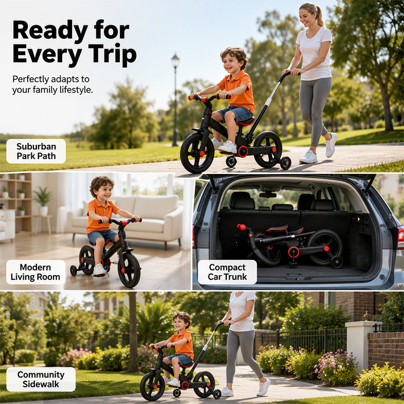 🎉 2026 Sale — Over 22,300 Sold!🚲 2-in-1 Kids Tricycle Convertible Balance Bike With Parent Push Handle ✨
