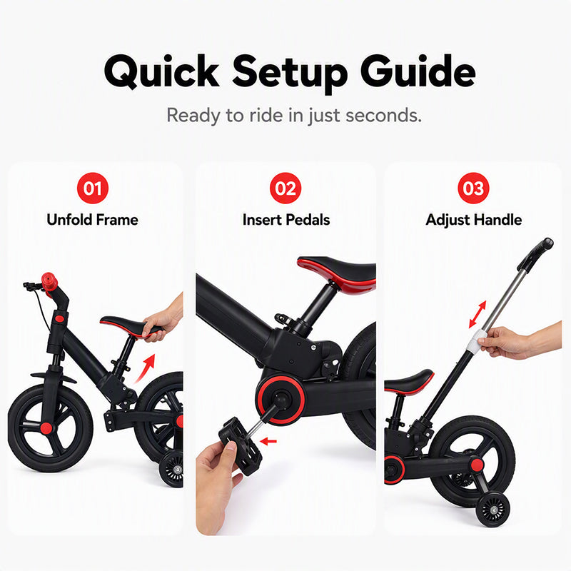 🎉 2026 Sale — Over 22,300 Sold!🚲 2-in-1 Kids Tricycle Convertible Balance Bike With Parent Push Handle ✨