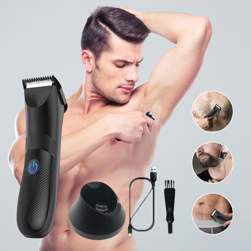 Men's Waterproof Body Hair Trimmer with LED Light