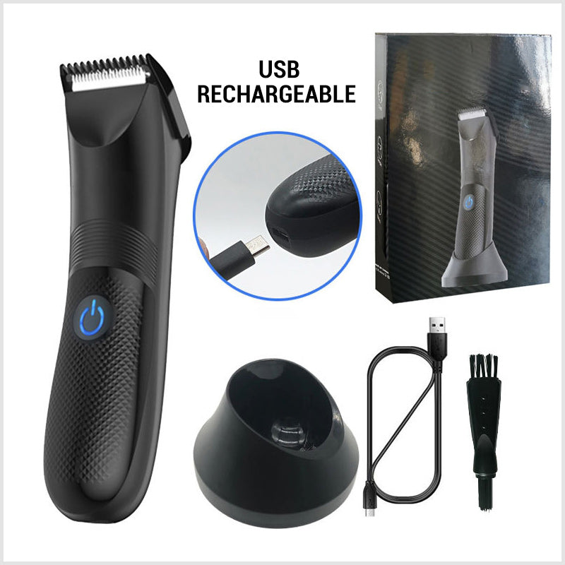 Men's Waterproof Body Hair Trimmer with LED Light