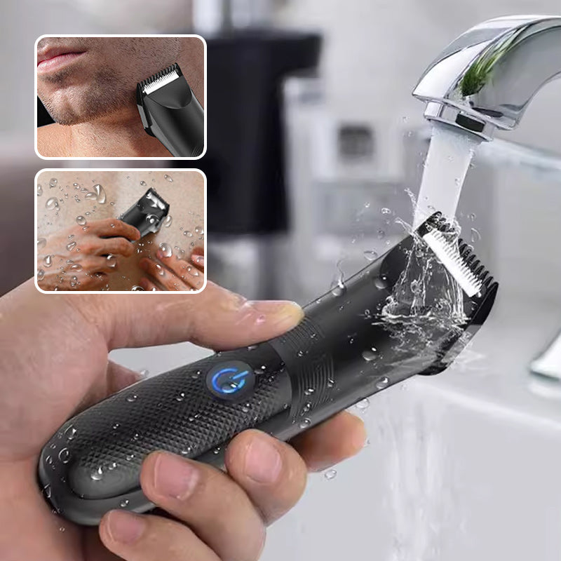 Men's Waterproof Body Hair Trimmer with LED Light
