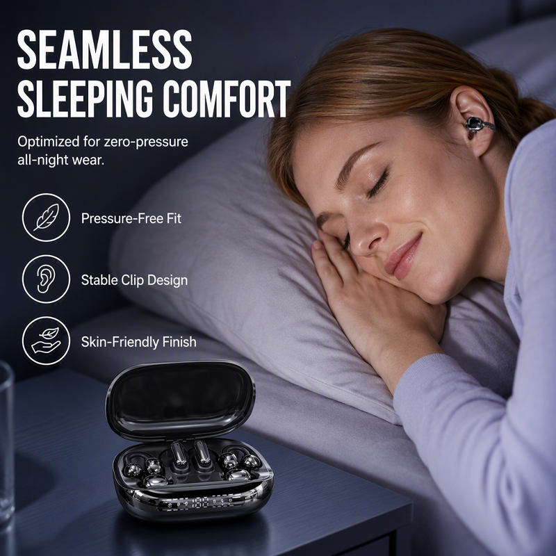 6‑in‑1 Wireless Sleep Earbuds with Charging Case😴 Soft comfy earbuds for sleep, music & call.