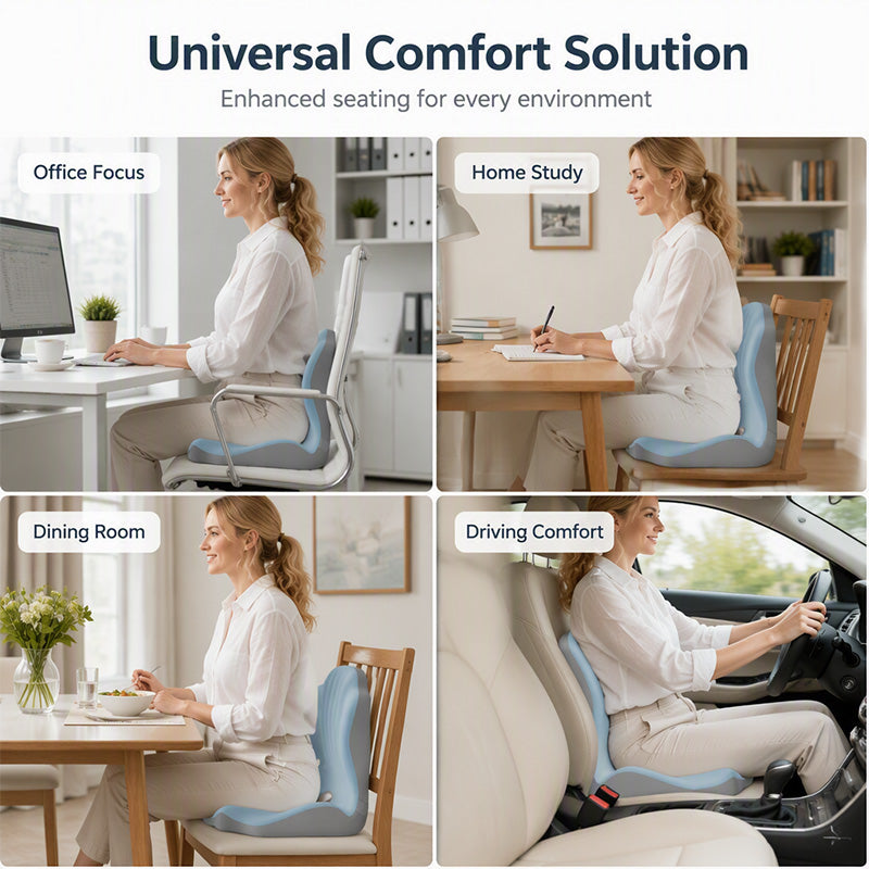 🪑Ergonomic memory foam seat cushion with back support