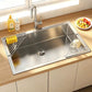 🧽 No More Slimy Sponges – Stainless Steel Corner Rack with Fast-Drain Tray. Keeps Counters Dry.