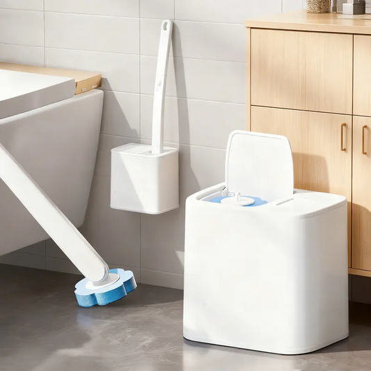 Disposable Toilet Brush Set with 18 Refills✨ Pre-filled cleaning liquid, hygienic one-time use, keep bathroom clean easily.