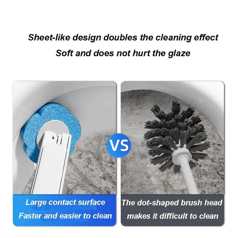 Disposable Toilet Brush Set with 18 Refills✨ Pre-filled cleaning liquid, hygienic one-time use, keep bathroom clean easily.