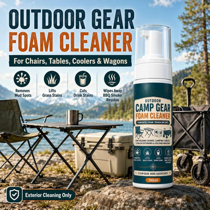 Outdoor Camp Gear Foam Cleaner with Cleaning Towel✨ Mild protective foam removes dirt, perfect for tent, sleeping bags and camping cookware.
