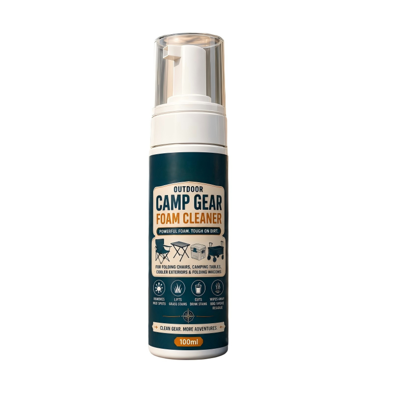 Outdoor Camp Gear Foam Cleaner with Cleaning Towel✨ Mild protective foam removes dirt, perfect for tent, sleeping bags and camping cookware.