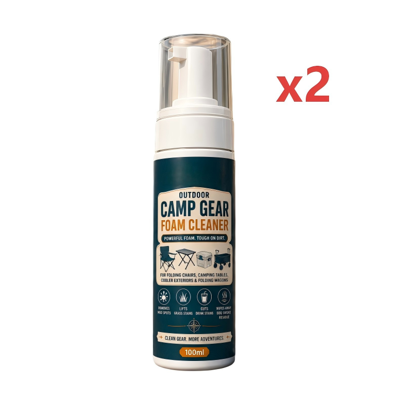 Outdoor Camp Gear Foam Cleaner with Cleaning Towel✨ Mild protective foam removes dirt, perfect for tent, sleeping bags and camping cookware.