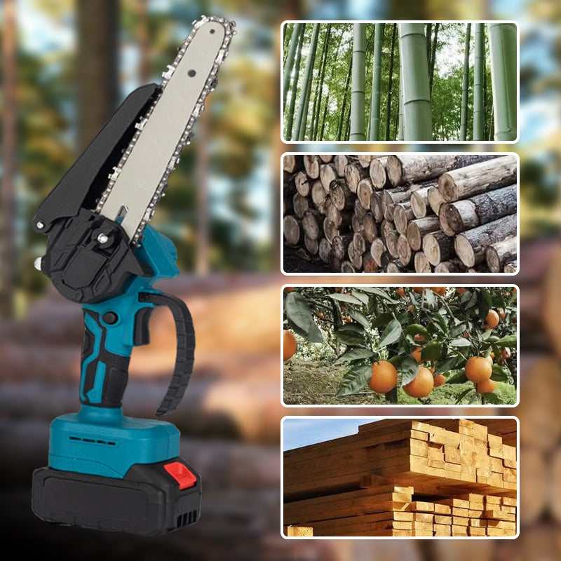 6‑inch Cordless Mini Chainsaw with 2 Batteries⚡ Portable handheld saw for garden pruning & wood cutting.