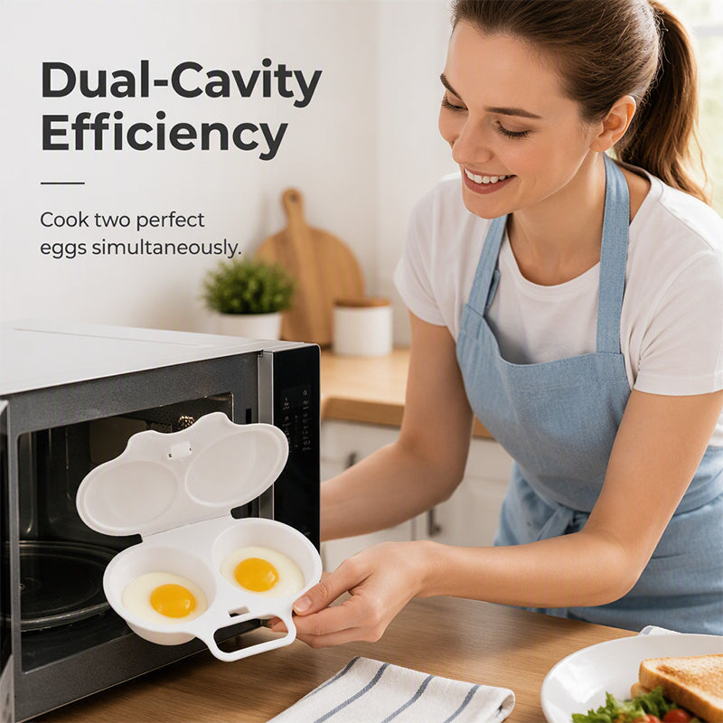 ⏳🔥LIMITED-TIME 50% OFF! ⏰Dual Cavity Microwave Egg Poacher – Quick oil‑free cooking, food‑grade PP & versatile. Perfect for busy mornings – healthy breakfast in minutes! ⚡🍳