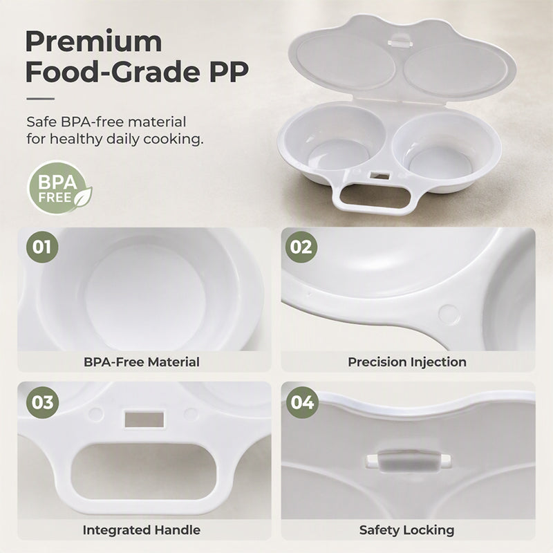 ⏳🔥LIMITED-TIME 50% OFF! ⏰Dual Cavity Microwave Egg Poacher – Quick oil‑free cooking, food‑grade PP & versatile. Perfect for busy mornings – healthy breakfast in minutes! ⚡🍳