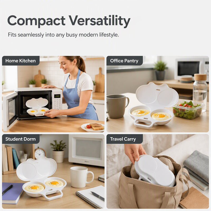 ⏳🔥LIMITED-TIME 50% OFF! ⏰Dual Cavity Microwave Egg Poacher – Quick oil‑free cooking, food‑grade PP & versatile. Perfect for busy mornings – healthy breakfast in minutes! ⚡🍳