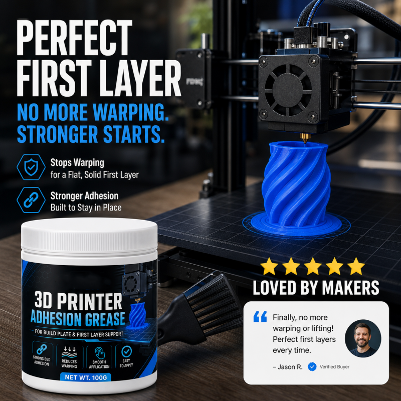 🖨️ 3D Printer Bed Adhesion Grease for More Reliable First Layers