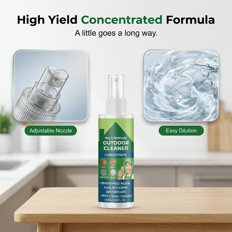 Multi-Surface Outdoor Cleaner Concentrate✨ Powerful stain removal, dilutable for patio, wall & yard surfaces.
