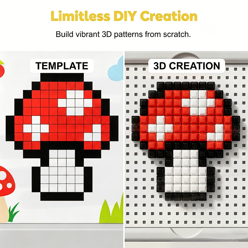 Creative 3D Mushroom Peg Puzzle🍄 Fun assemble peg toy, boost kids hands‑on ability for early learning.