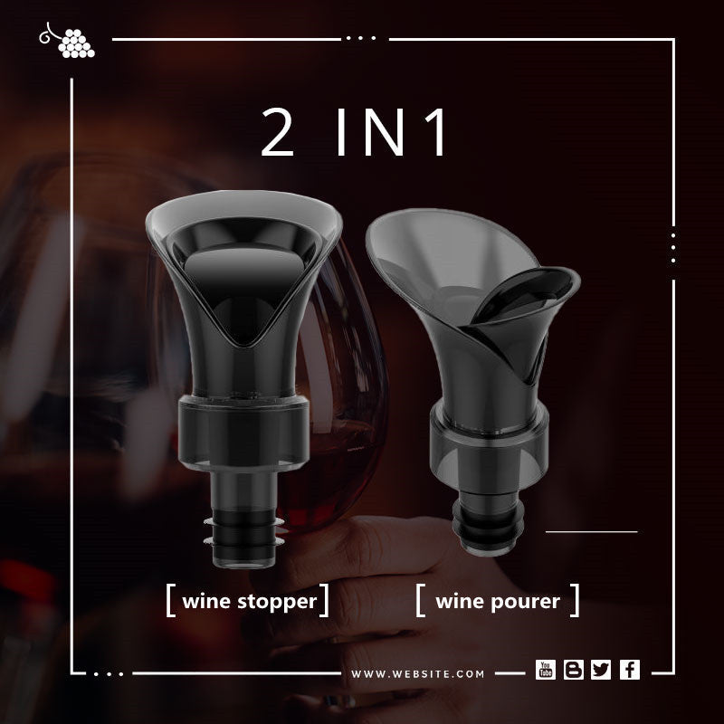 🍷 2-in-1 Wine Saver with Vacuum Pump & Sealer – Preserves Freshness & Aroma