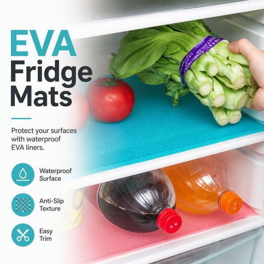 Waterproof Fridge Shelf Liners – Non-Slip, Easy-Clean & Food-Safe – Keeps Fridge Shelves Fresh & Organized