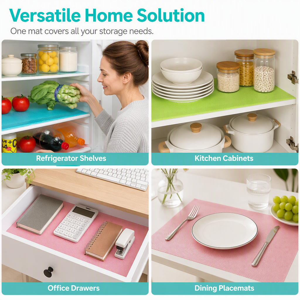 Waterproof Fridge Shelf Liners – Non-Slip, Easy-Clean & Food-Safe – Keeps Fridge Shelves Fresh & Organized