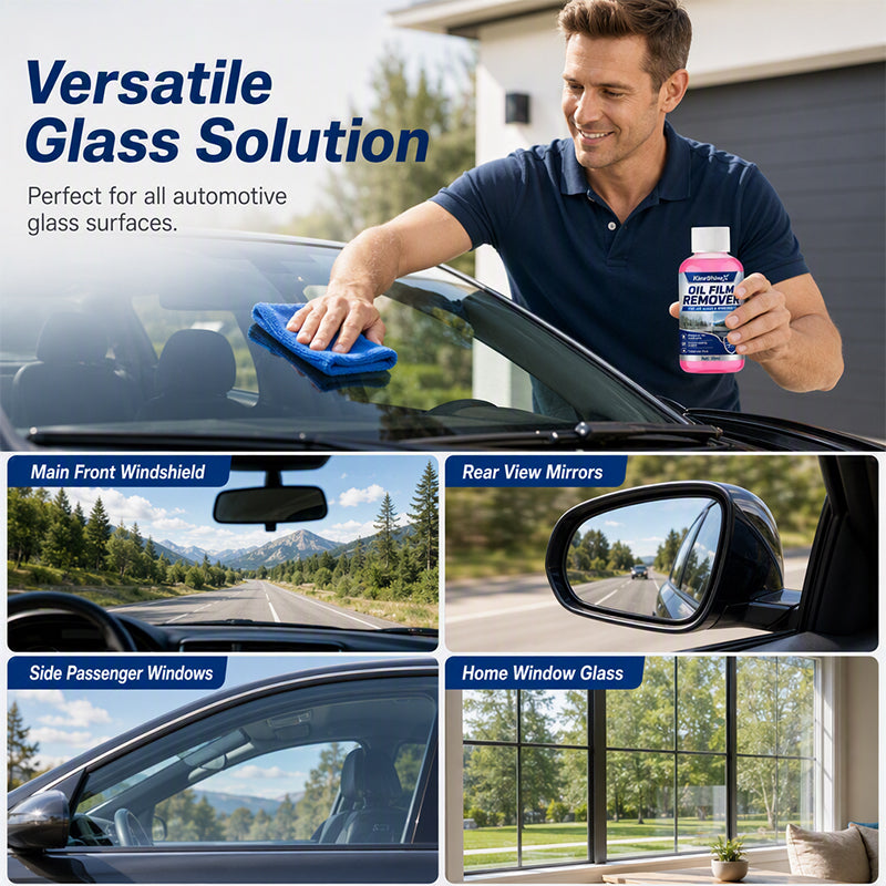 🚗Car Glass Oil Film Remover Windshield Cleaner – Professional Automotive Glass Cleaning Agent, Quickly Remove Oil‑Film, Road Grime & Water Stains for Crystal Clear Driving Visibility