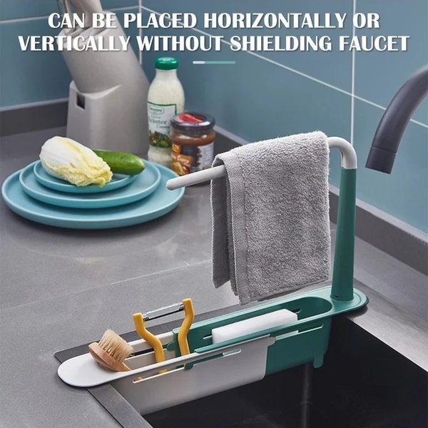 This telescopic rack turns it into organized storage — no drill, no tools, no measuring. 😌