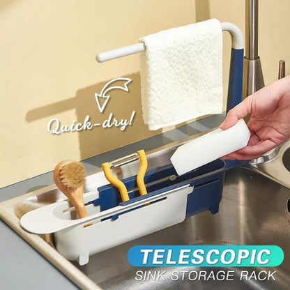 This telescopic rack turns it into organized storage — no drill, no tools, no measuring. 😌