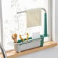 This telescopic rack turns it into organized storage — no drill, no tools, no measuring. 😌