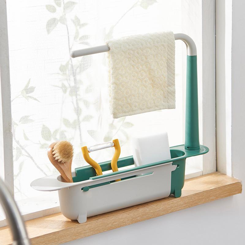 This telescopic rack turns it into organized storage — no drill, no tools, no measuring. 😌