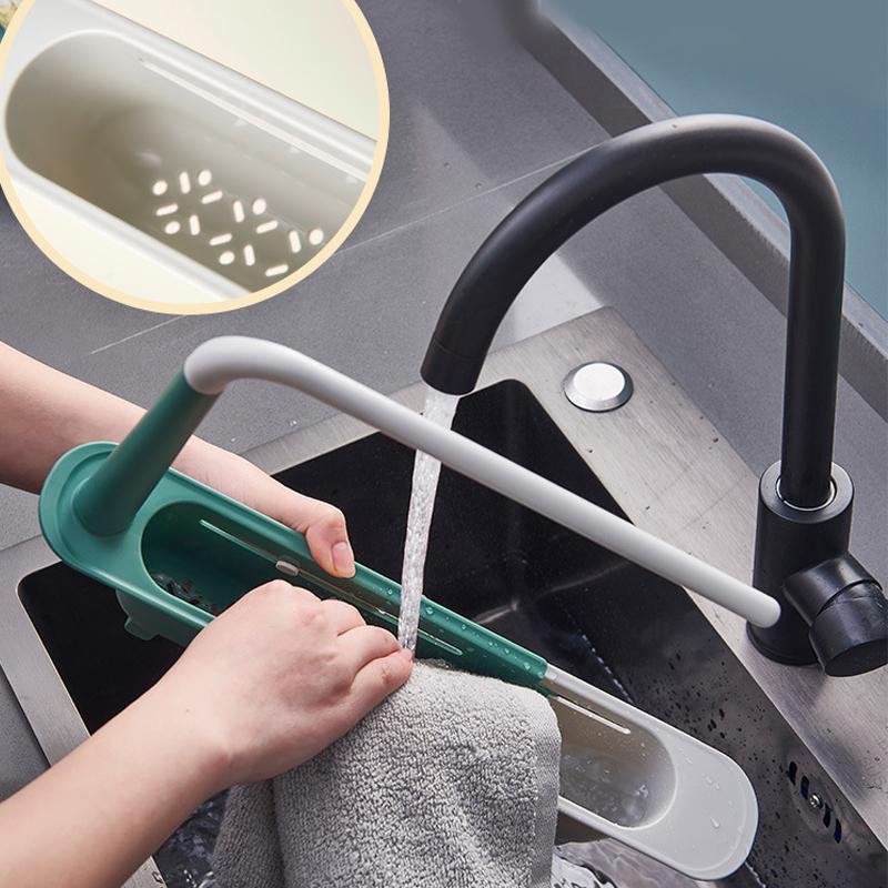 This telescopic rack turns it into organized storage — no drill, no tools, no measuring. 😌
