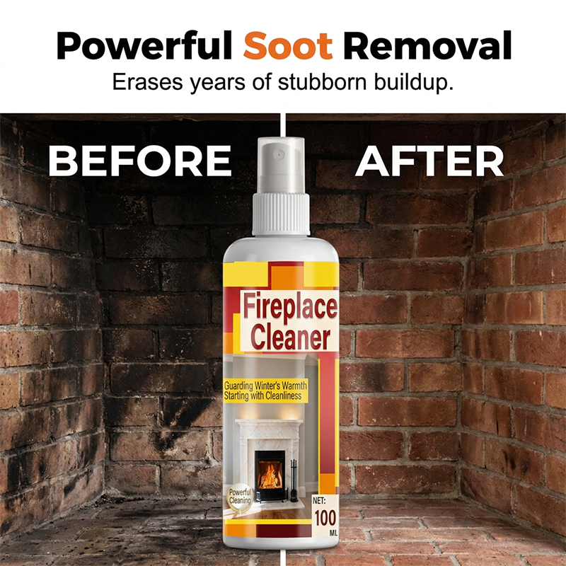 🔥50% OFF NOW! Fast‑Acting Fireplace Cleaner Spray, Deep Penetrating Soot & Smoke Stain Remover, Residue‑Free Cleaning Spray for Fireplace Surfaces