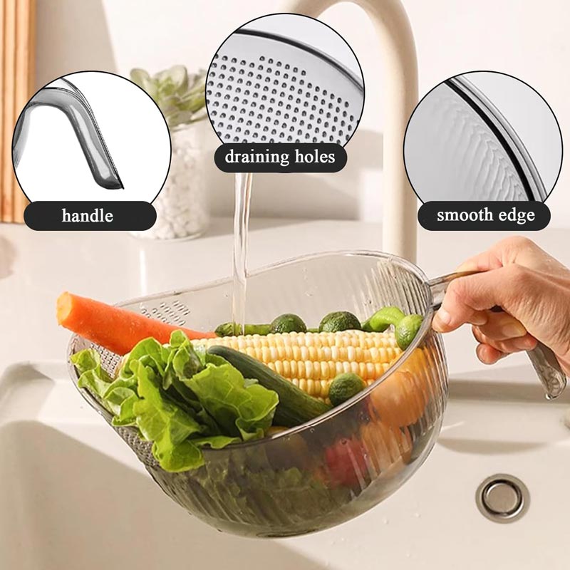 🍚 LIMITED TIME 50% OFF! Wash Rice Without Losing a Grain – Fine Mesh Colander Bowl with Handle. UK Stock ✨