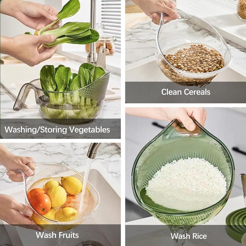 🍚 LIMITED TIME 50% OFF! Wash Rice Without Losing a Grain – Fine Mesh Colander Bowl with Handle. UK Stock ✨