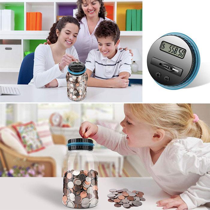 🥳2026 HOT SALE🥳💞50K+ SOLD! 📊💰 50% OFF! Digital Counting Money Jar – Tracks pennies to pounds, LCD display & +/− adjust. Holds 800+ coins, teaches kids saving skills. 🏦✨