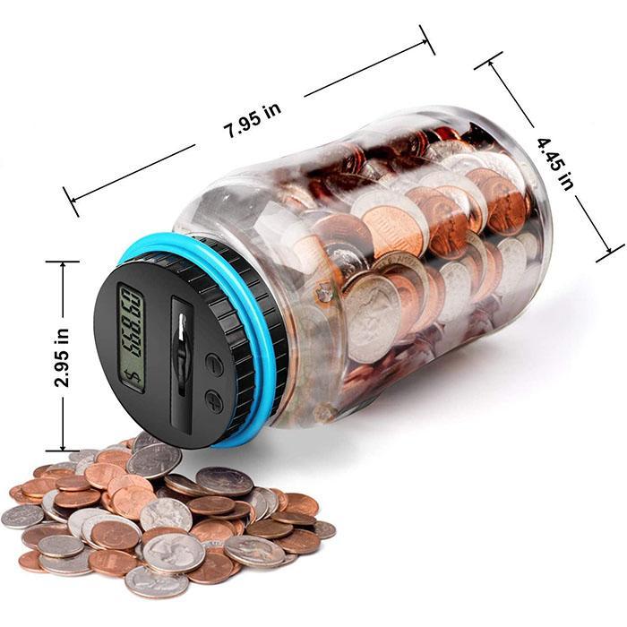 🥳2026 HOT SALE🥳💞50K+ SOLD! 📊💰 50% OFF! Digital Counting Money Jar – Tracks pennies to pounds, LCD display & +/− adjust. Holds 800+ coins, teaches kids saving skills. 🏦✨
