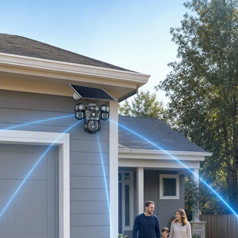 📹 50% OFF NOW! ☀️ Solar Triple-Lens Security Camera – 360° Coverage, Wireless & All-Weather – Clear Day/Night Monitoring 🏠