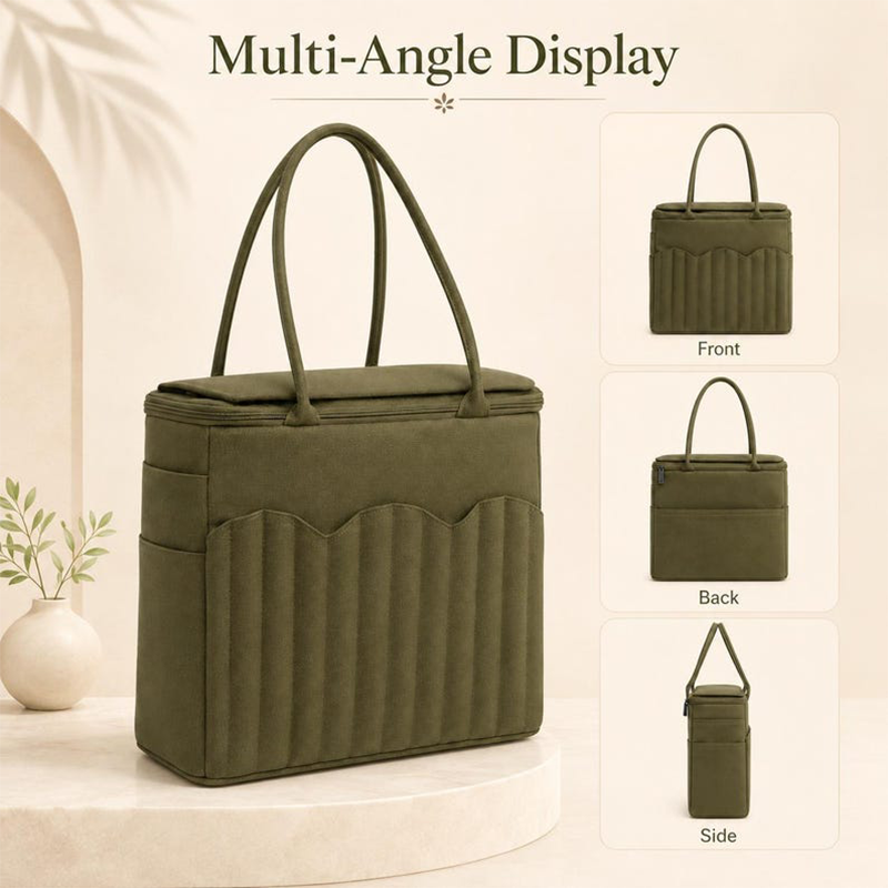 🧶50% OFF NOW! Canvas Yarn Storage Bag with Needle Pockets‑Spacious Knitting & Crochet Organizer Tote, Multi‑Pocket Yarn Carrier for Craft Supplies & Wool Balls