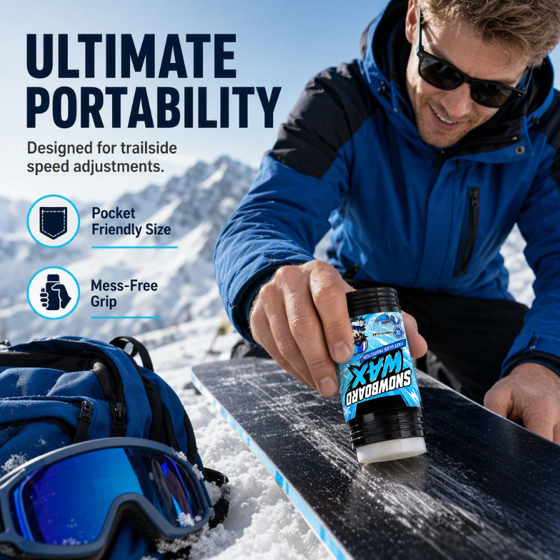 🏂50% OFF NOW! Rub‑On Snowboard Ultra Glide Speed Wax – No‑Iron Quick Apply Snowboard & Ski Wax Stick, All‑Snow Condition Formula, Compact Travel‑Size Winter Sports Gear for Enhanced Sliding Performance