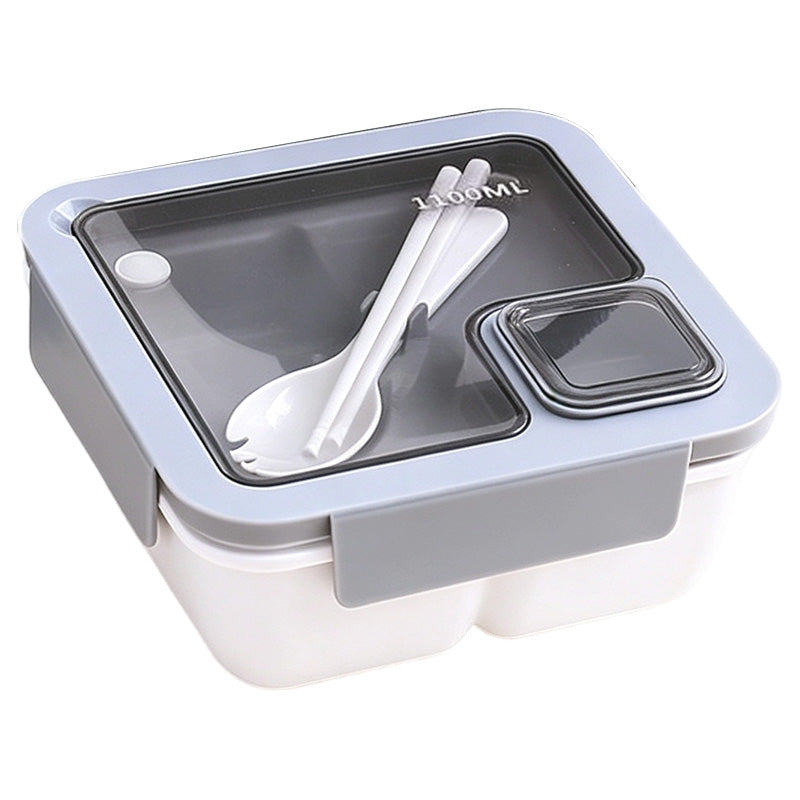 Portioned Microwave Lunch Box with Cutlery Storage