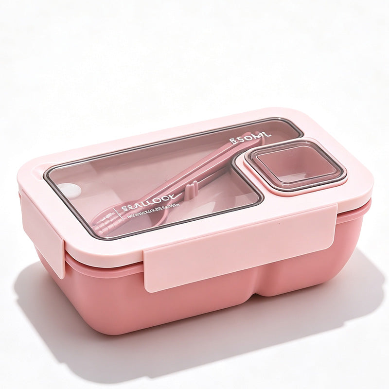 Portioned Microwave Lunch Box with Cutlery Storage