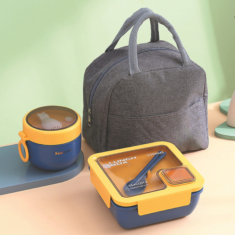 Portioned Microwave Lunch Box with Cutlery Storage
