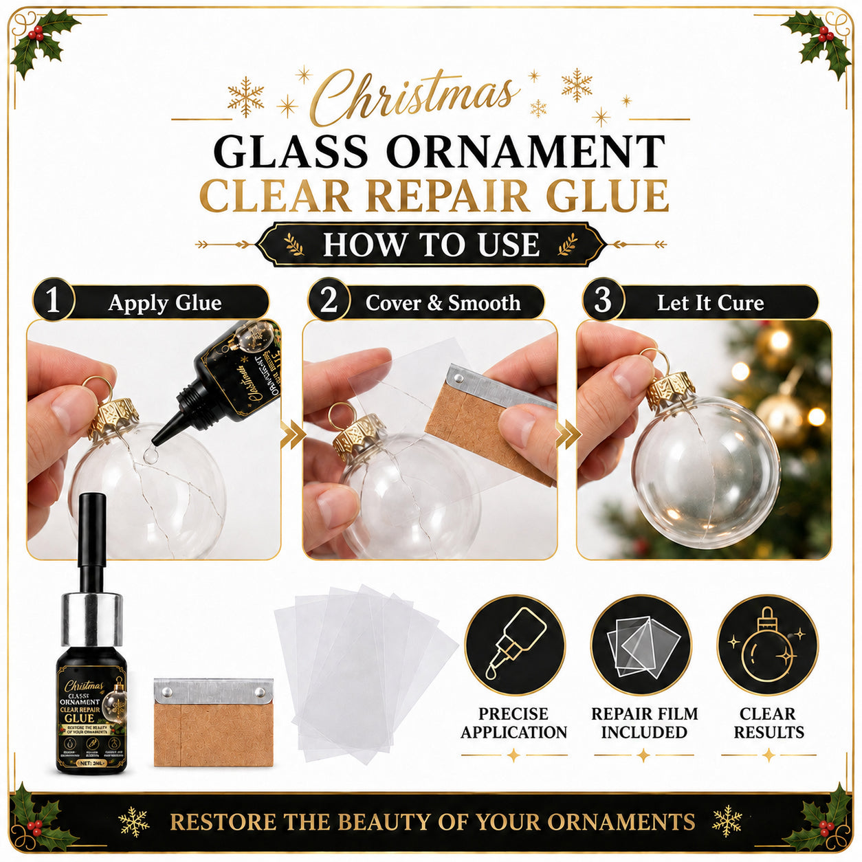 Christmas Glass Ornament Repair Glue