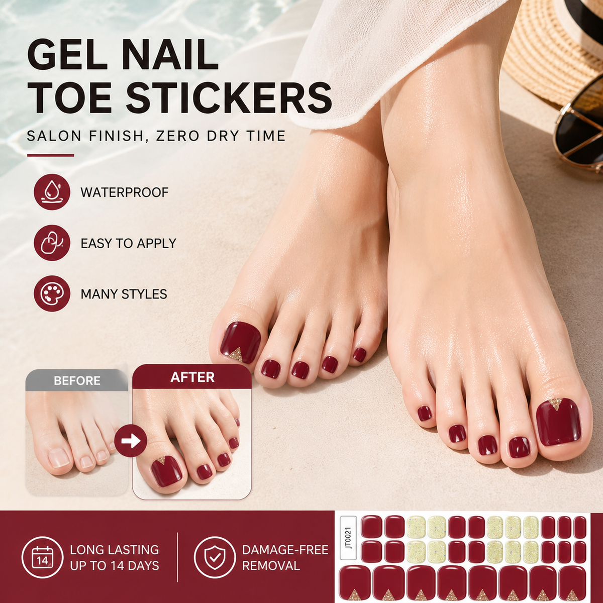 Semi-Cured Gel Toenail Stickers